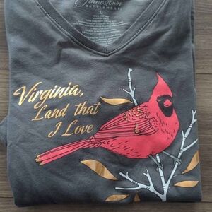 Gray Cardinal Long Sleeve Tee Jamestown Virginia Large